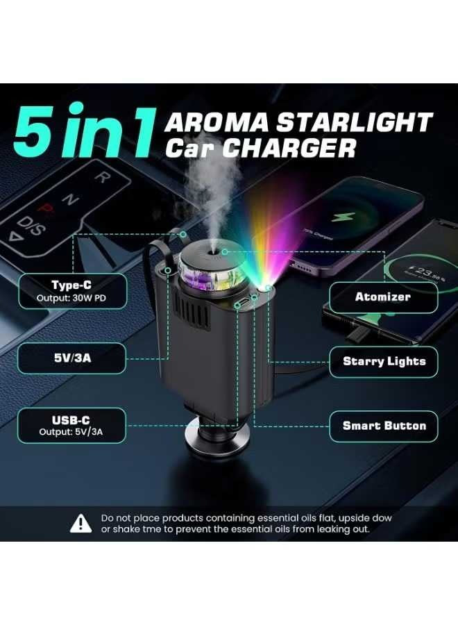 5-in-1 Car Charger with Star Light